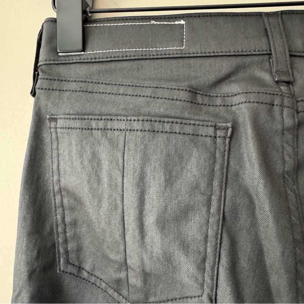 RAG & BONE ZIP ANKLE COATED SKINNY JEANS DARK GRAY ALMOST BLACK SIZE 27 - Picture 6 of 10